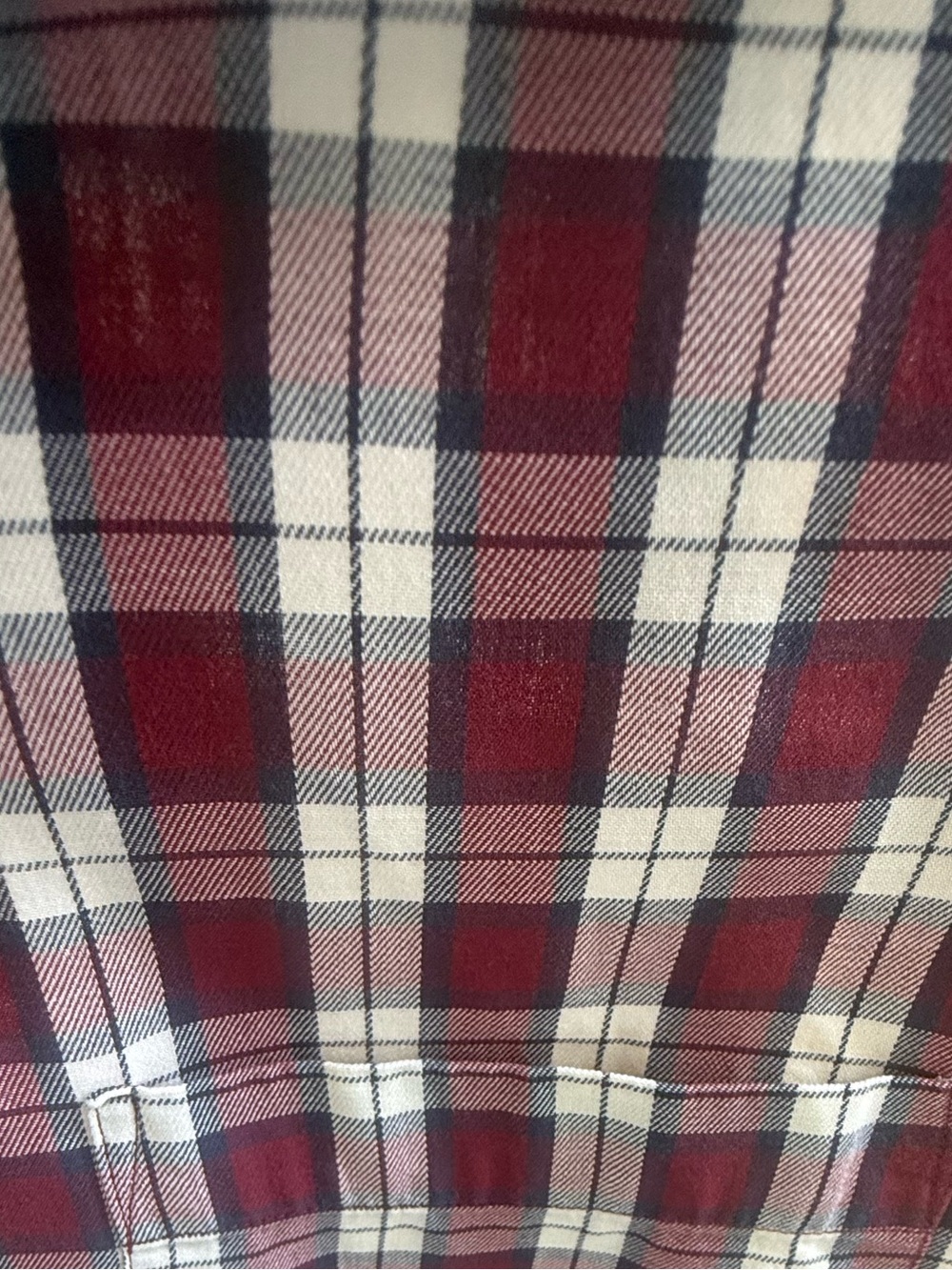 Vintage Cambridge Classic Men's Plaid Button-Up Shirt - Burgundy/White S 16 1/2 - Picture 6 of 6